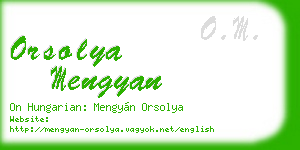 orsolya mengyan business card
